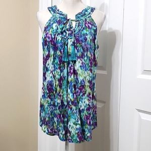 WILLOW BAY BEAUTIFUL WATERCOLOR MONET TOP SZ M EXCELLENT CONDITION